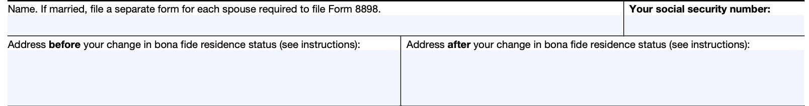 irs form 8898 taxpayer information