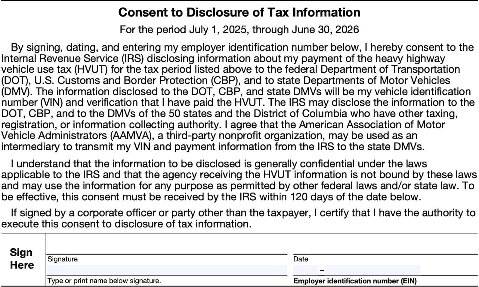 consent to disclosure of tax information