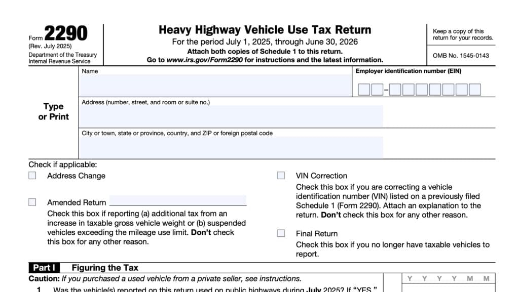 irs form 2290, heavy highway vehicle use tax return