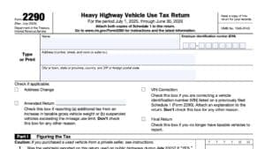 irs form 2290, heavy highway vehicle use tax return