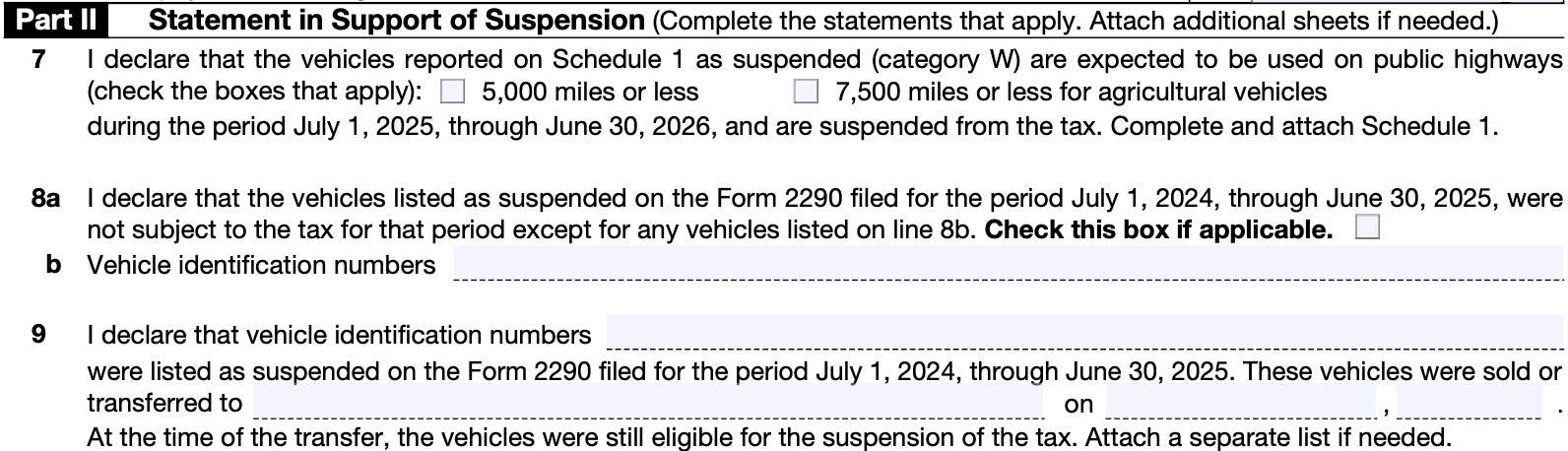 part ii: statement in support of suspension