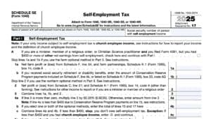 IRS Form 1040, Schedule SE, Self-Employment Tax