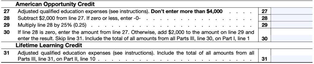 IRS Form 8863 Instructions