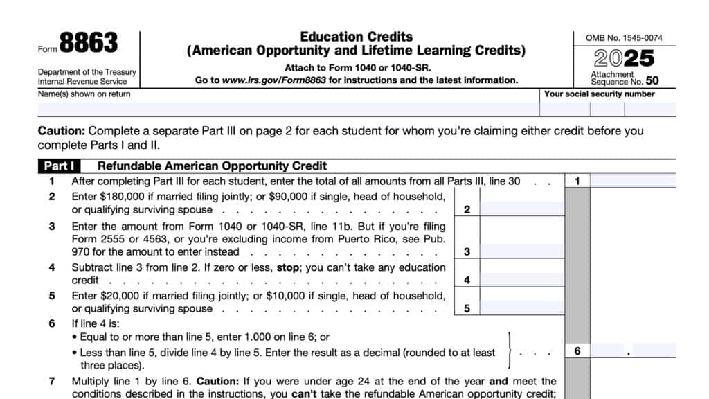 irs form 8863, education credits