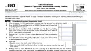 irs form 8863, education credits