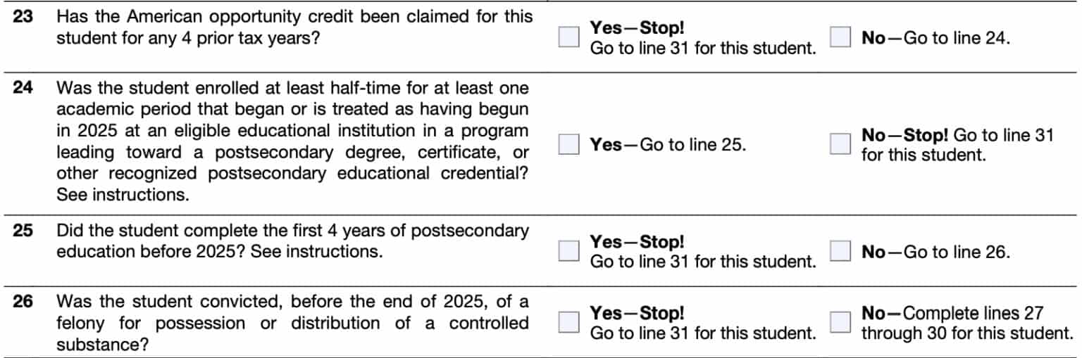 IRS Form 8863 Instructions