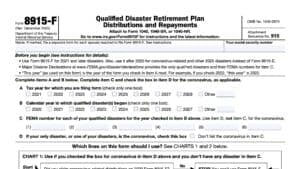 irs form 8915-f, qualified disaster retirement plan distributions and repayments