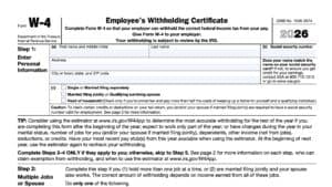 irs form w-4, employee's withholding certificate