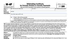 irs form w-4p, withholding certificate for periodic pension or annuity payments
