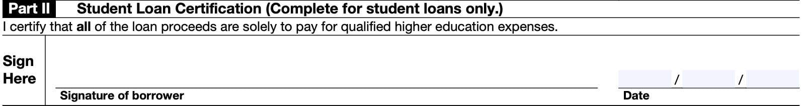 irs form w-9s part ii: student loan certification