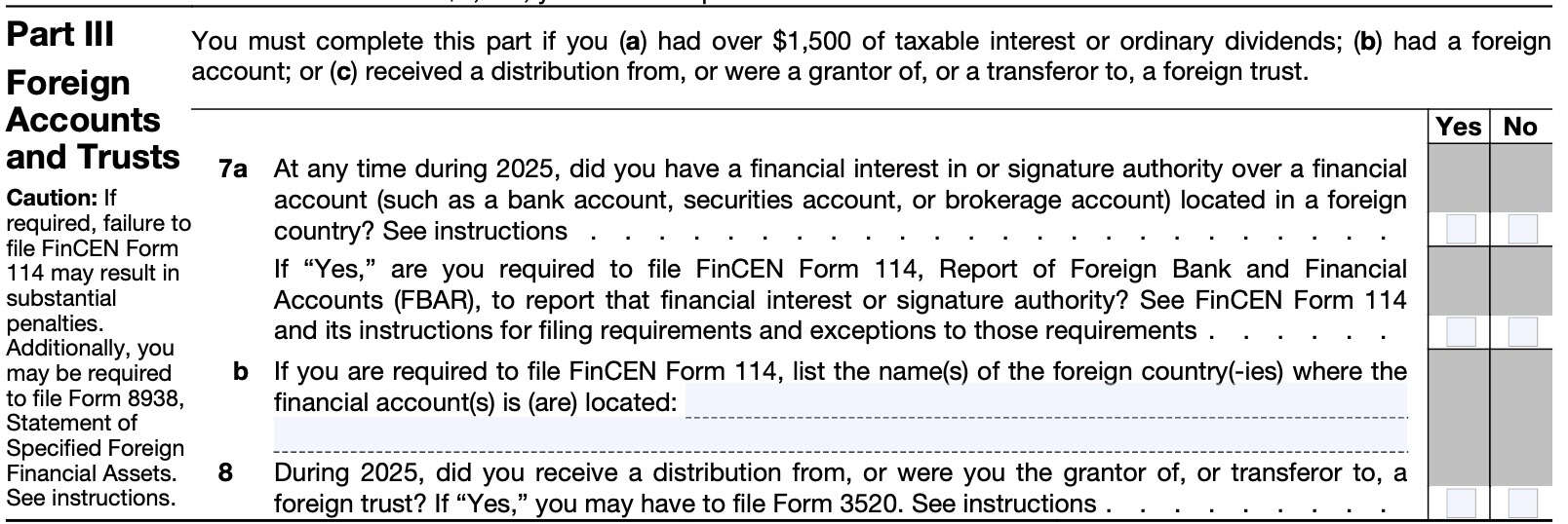 part iii: foreign accounts and trusts

