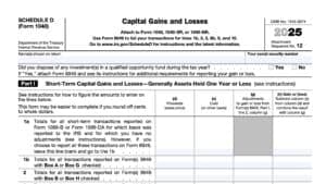 irs schedule d, capital gains and losses