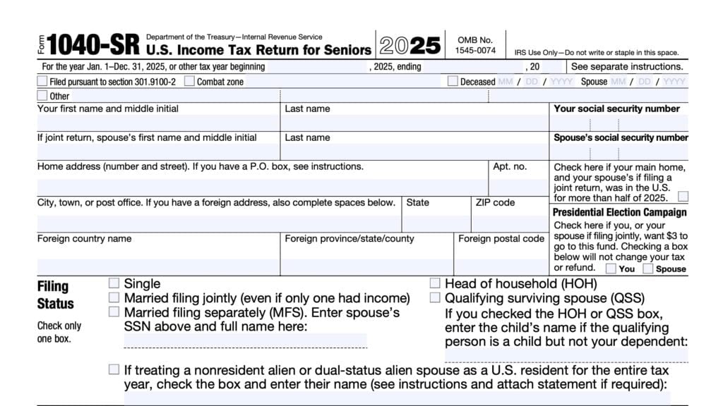 irs form 1040-sr, income tax return for seniors