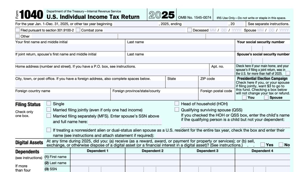 irs form 1040, U.S. Individual Income Tax Return