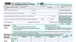 irs form 1040, U.S. Individual Income Tax Return