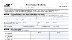 irs form 4547, trump account election(s)