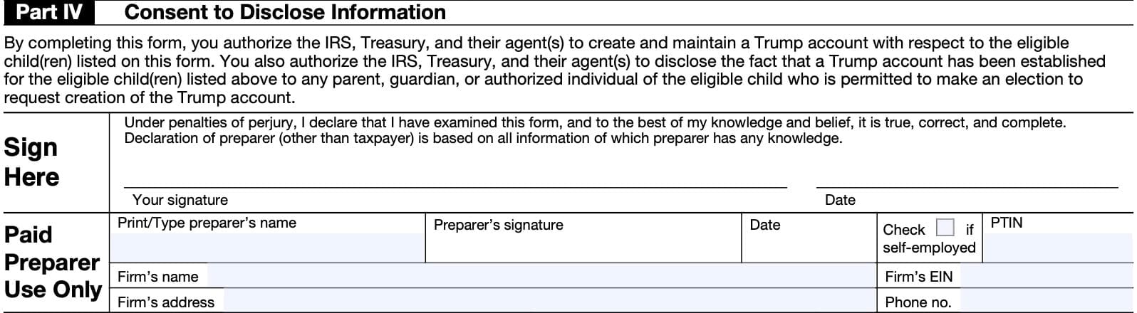 part iv: consent to disclose information