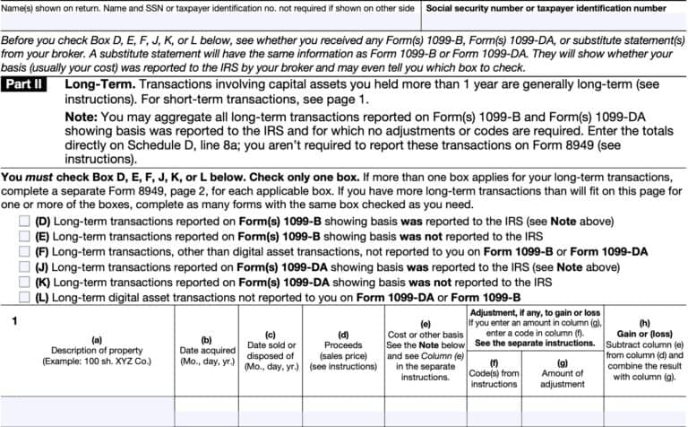 IRS Form 8949 Instructions - Sales & Dispositions of Capital Assets