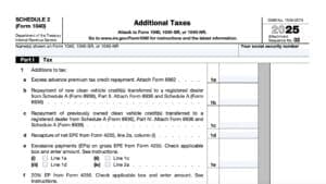 irs schedule 2, additional taxes