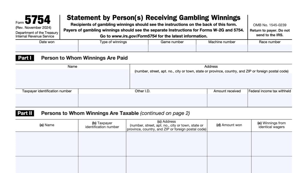 irs form 5754, statement by person(s) receiving gambling winnings