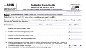irs form 5695, residential energy credits