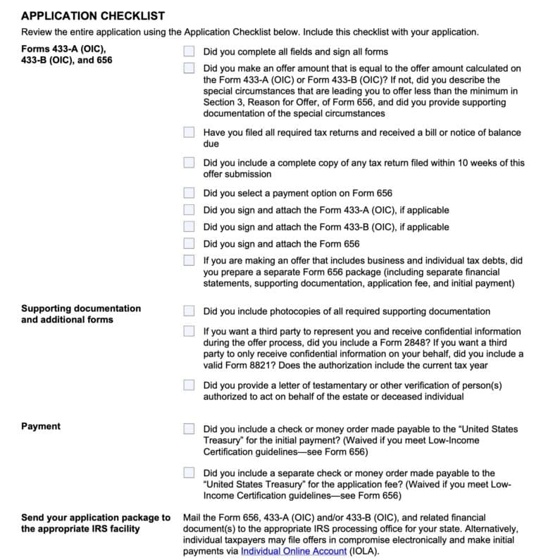Af Form 656 IRS Form 656 Instructions - Offer In Compromise