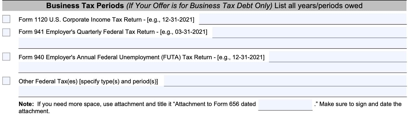 business tax periods